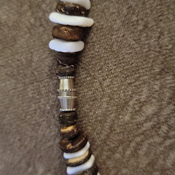 Vtg Puka and Coconut Shell Surfer Mermaidcore Choker Necklace - Picture 3 of 7